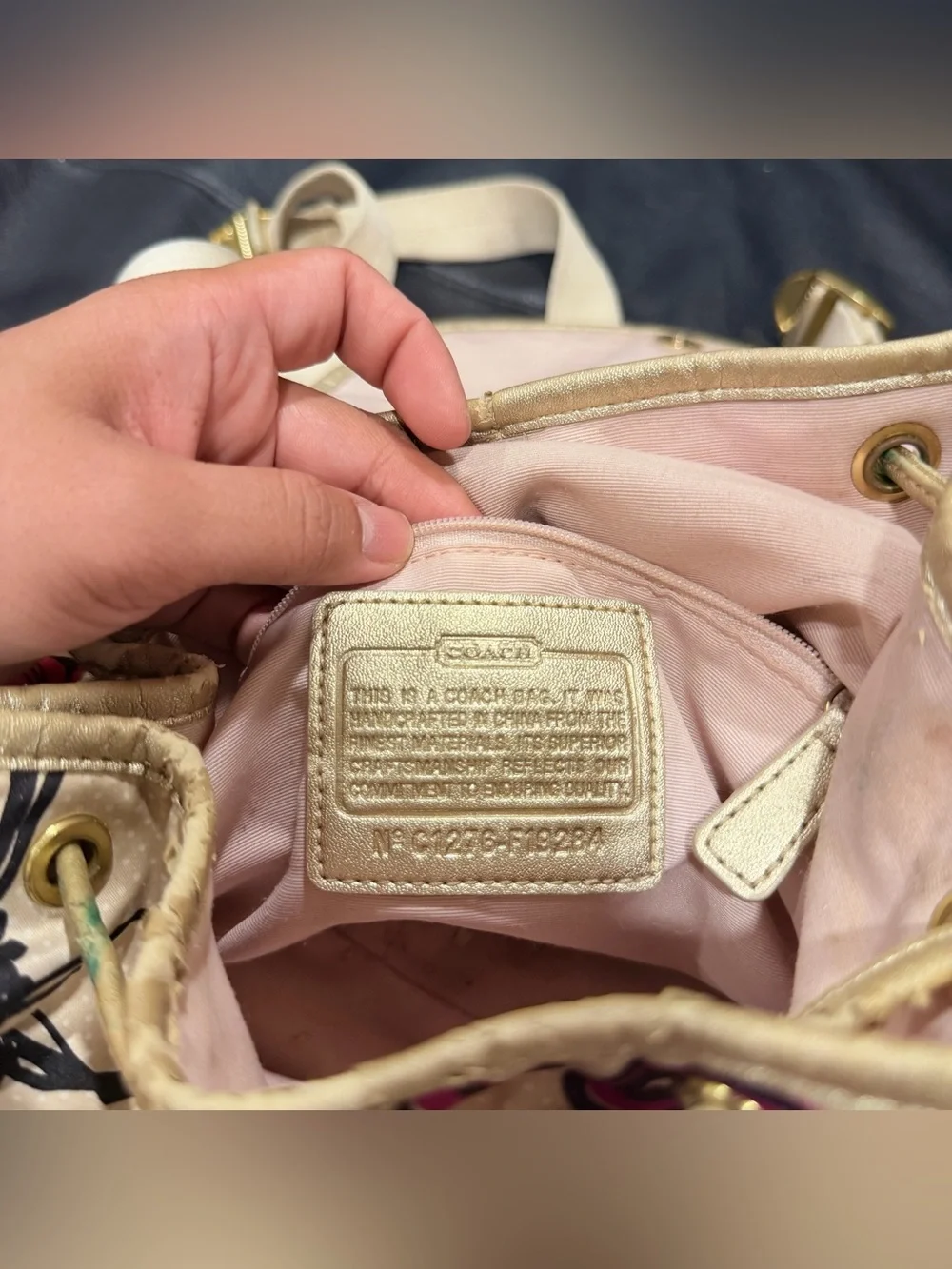 Coach Kyra Poppy Floral Graffiti Medium Drawstring Backpack - SEE FULL DETAILS